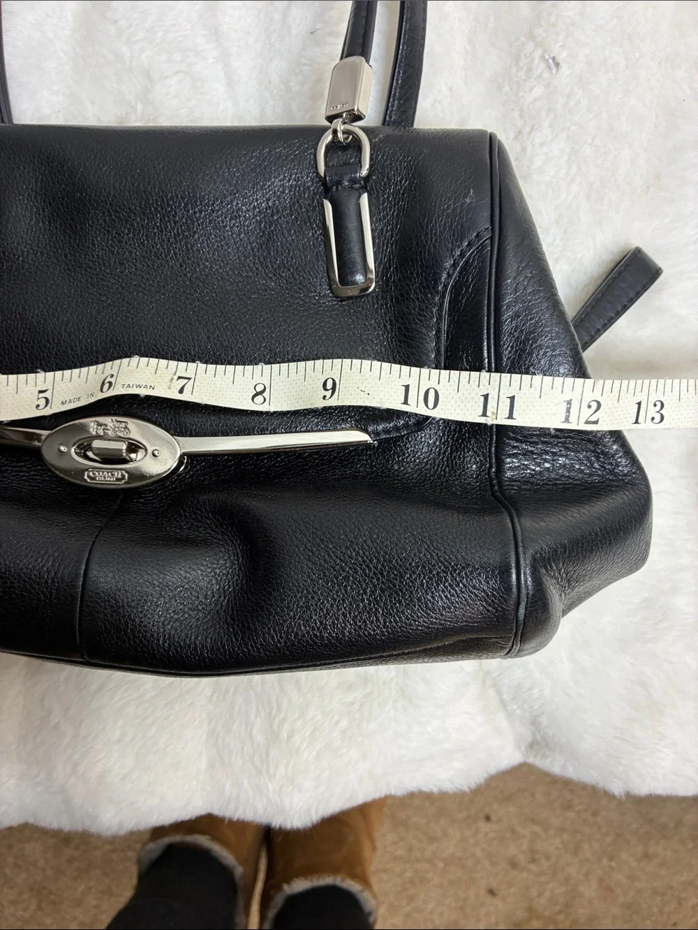 Coach Black Leather Shoulder Satchel with Polished Hardware - Picture 6 of 7